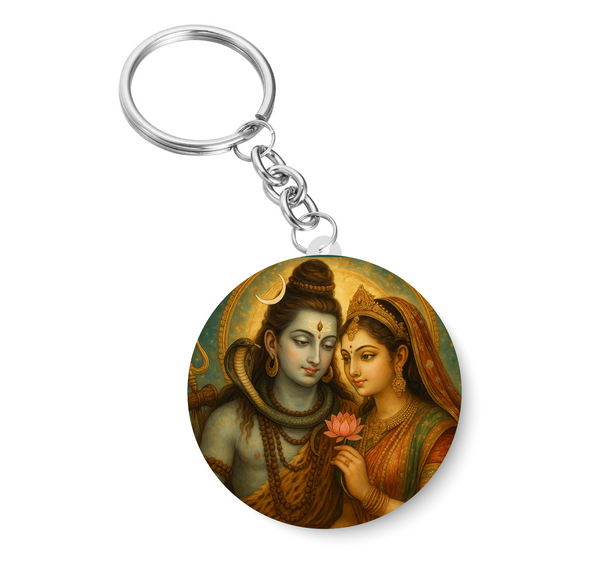 Lord Shivan Parvathi I Shiva Parvati I  Key Chain