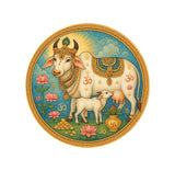 Komatha I Gomatha I Kamdhenu I Kamdhenu Cow I Cow Madhubani I Cow with Calf I Sacred Cow I Vastu I Bike Sticker