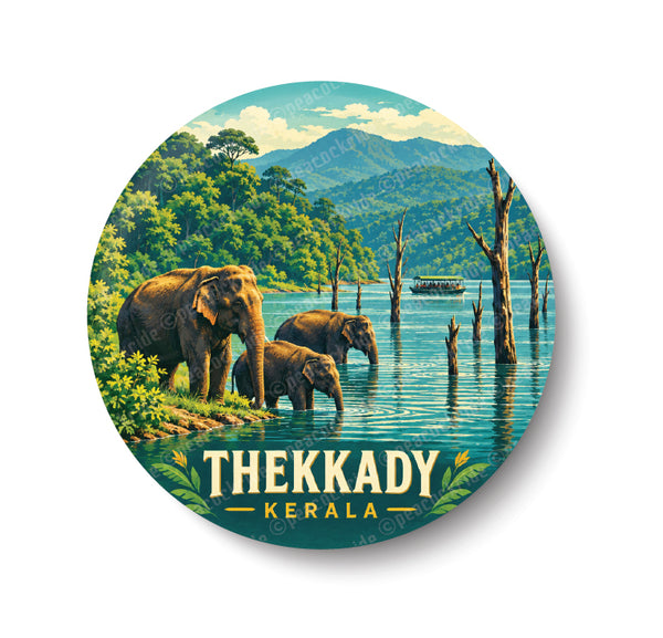 Love Thekkady I Periyar Tiger Reserve I Kerala Hill Station I Kerala I Souvenir I Travel Memories I Fridge Magnet