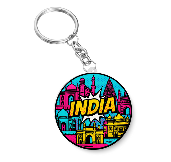 India I India Pop Art I  Key Chain