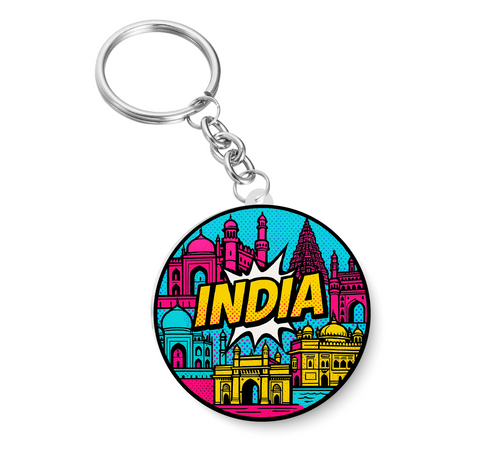 India I India Pop Art I  Key Chain