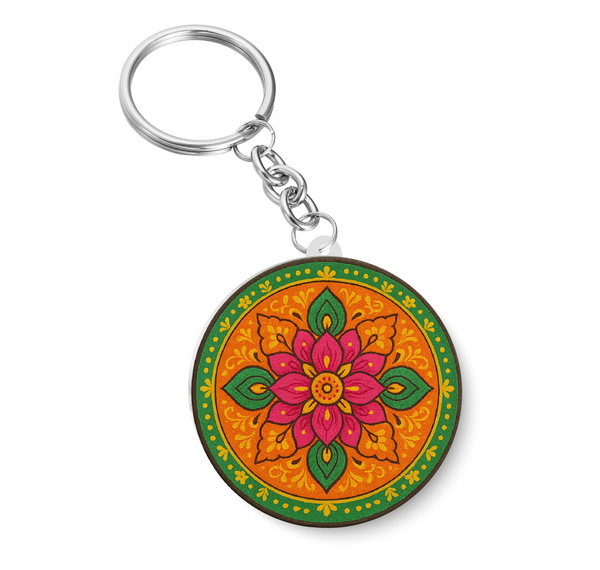 Flower Rangoli I Rangoli I  Key Chain