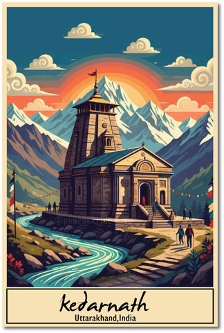 Kedarnath I Kedarnath Temple I Spiritual I Uttarakhand I India Travel Wall Poster / Frames