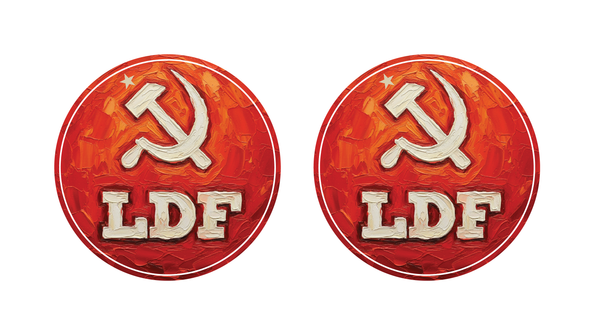 Left Democratic Front I LDF l Kerala Communist I CPM I Car Window Sticker Pack of 2 No's