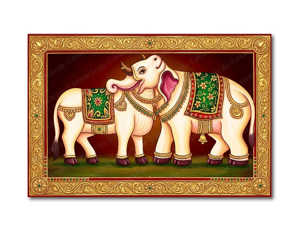 Rishabha Kunjaram I Ancient Cholas Temple Sculpture I Airavata I Nandi I Optical Illusion Sculpture I Wall Poster / Frames