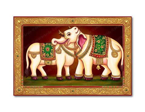 Rishabha Kunjaram I Ancient Cholas Temple Sculpture I Airavata I Nandi I Optical Illusion Sculpture I Wall Poster / Frames