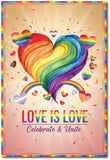 LGBTQ Pride l Love is Love I Celebrate & Unite Wall Poster