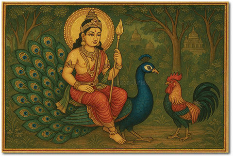 Tamil Kadavul Murugan Classical Art I Lord Murugan I Lord Kandhan I Vel Mayil Seval I Wall Poster / Frames