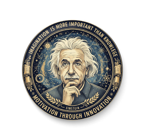 Albert Einstein I Motivation Through Innovation I Scientist I Pin Badge