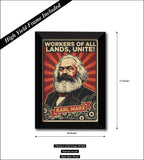 Karl Marx I Works of All Lands Unite I Revolutionary socialism I Marxism I Communism I Wall Poster / Frames