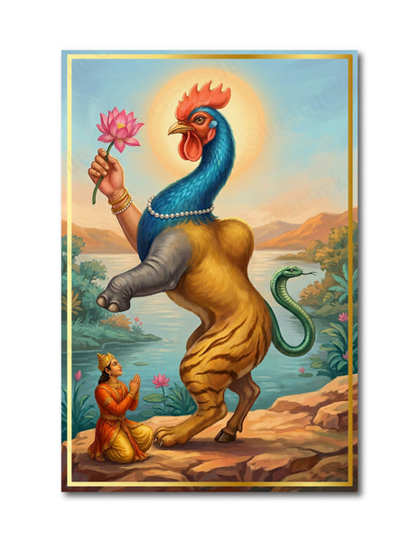 Nava Kunjaram I Navagunjara I Nabagunjara I Lord Krishna I Puri Jagannath I Vishnu I Vastu Wall Poster / Frames