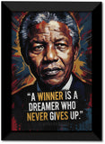 Nelson Mandela I A Winner is a Dreamer I Wall Poster / Frames