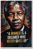Nelson Mandela I A Winner is a Dreamer I Wall Poster / Frames