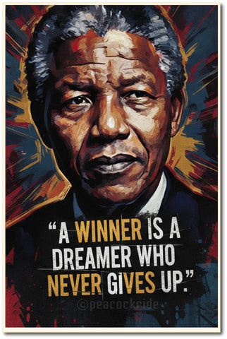 Nelson Mandela I A Winner is a Dreamer I Wall Poster / Frames