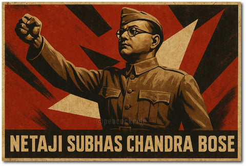 Netaji Subhas Chandra Bose I Leader of INA I Freedom Fighter I  Wall Poster / Frame