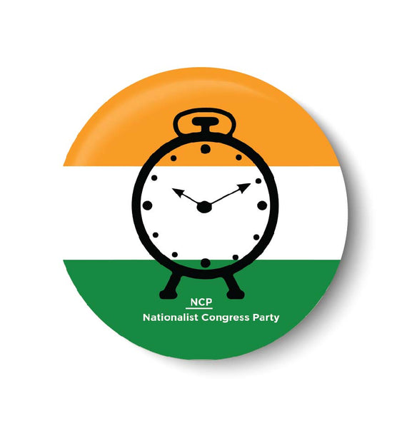 Vote for your Party I NCP I Nationalist Congress Party Symbol Pin Badge