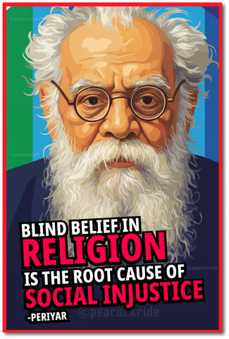 Periyar I Blind Belief in Religion I Periyar Quote I Dravidian I Wall Poster / Frames