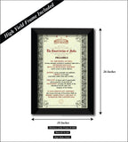 Preamble of Indian Constitution Wall Poster / Frame