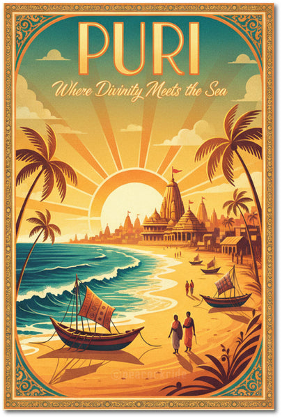 Puri Jagannatha Temple I Jai Jagannath I Where Divinity Meets the Sea I Spiritual I Odisha I India Travel Wall Poster / Frames