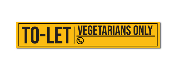 Tolet I Vegetarians Only I With Free Permanet Marker to write contact number  I House I Office I Shop I Rent I Wall Sticker
