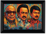 Street Wall Art of Kalaignar Karunanidhi M. K. Stalin Udhayanidhi Stalin I DMK I Dravida Munnetra Kazhagam I Wall Poster / Frames