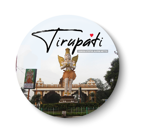 Love Tirupati I Garuda Statue I Alipiri Mettu I Tiumalai Tirupati I Fridge Magnet