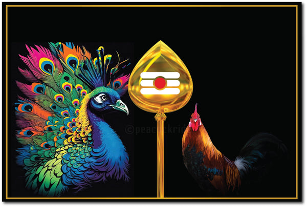 Vel Mayil Ringe Lord Kandhan I Vel Mayil Seval I Murugan I Wall Poster / Frames ...