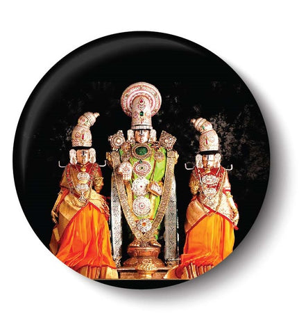 Lord Venkateswara with Goddess Sridevi Bhudevi Fridge Magnet
