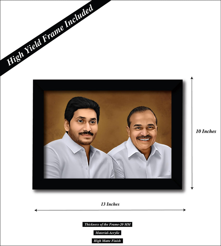 Jaganmohan Reddy Photo Frame Y. S. Rajasekhara Reddy Jagan Mohan Reddy I YSR Congress I Wall Poster ...