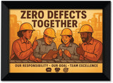 Zero Defects together I Team Work I Labor I Workplace I Industrial I Factory I Wall Poster / Frames