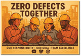 Zero Defects together I Team Work I Labor I Workplace I Industrial I Factory I Wall Poster / Frames