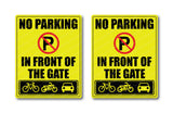 No Parking I In Front of the Gate I House I Shop I Office I Wall Sticker Pack of 2 No's
