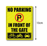 No Parking I In Front of the Gate I House I Shop I Office I Wall Sticker Pack of 2 No's