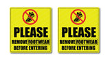 Please Remove Footwear Before Entering I Please Keep Your Footwear Outside I Shop I Home I Wall Sticker Pack of 2 No's