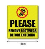 Please Remove Footwear Before Entering I Please Keep Your Footwear Outside I Shop I Home I Wall Sticker Pack of 2 No's