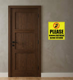 Please Remove Footwear Before Entering I Please Keep Your Footwear Outside I Shop I Home I Wall Sticker Pack of 2 No's