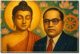 Lord Buddha Ambedkar I BR Ambedkar I Father of Constitution I  Wall Poster / Frames