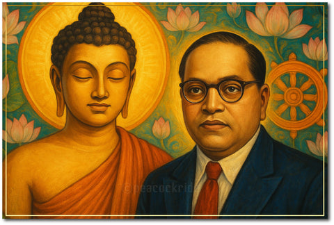 Lord Buddha Ambedkar I BR Ambedkar I Father of Constitution I  Wall Poster / Frames
