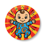 Baby on the Way | Cute Cartoon smiling Baby | Pregnancy I Happy MOM and DAD Fridge Magnet