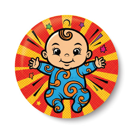 Baby on the Way | Cute Cartoon smiling Baby | Pregnancy I Happy MOM and DAD Fridge Magnet