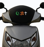 Hindu Muslim Christian Bike Sticker – One Nation, Many Faiths, Unity in Diversity, Religious Harmony Decal