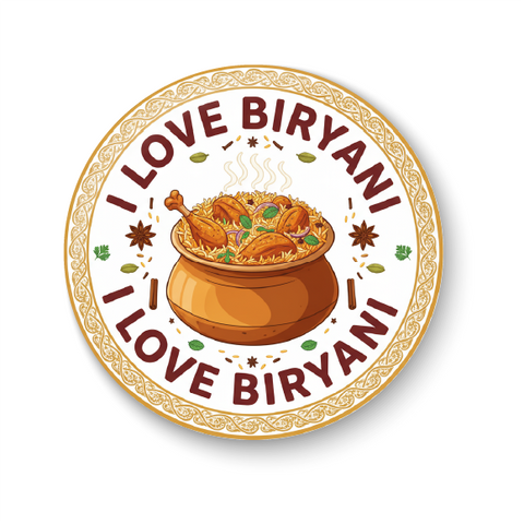 I Love Biryani I Love Biryani I Foodie I Fridge Magnet