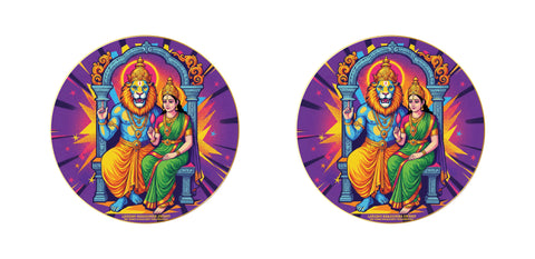 Lakshmi Narasimha Swamy I Om Namo Bhagavate Vasudevaya I Narashimha I Hinduism I Car Window Sticker Pack of 2 No's