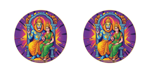 Lakshmi Narasimha Swamy I Om Namo Bhagavate Vasudevaya I Narashimha I Hinduism I Bike Sticker Pack of 2 No's