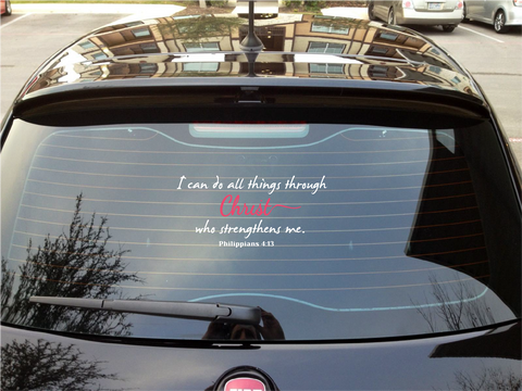 Jesus Christ I I Can do All  I Philippians 4:13 I Jesus I Jesus l Bible Quote I Car Window Decal