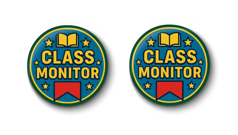 Class Monitor I Class Leader I Class Rep I School I College I Pin Badge Pack of 2 No's