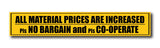 All Material Prices are Increased I Fixed Price I No Bargain I Shop I Hotel I Super Market I Wall Sticker