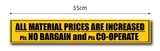 All Material Prices are Increased I Fixed Price I No Bargain I Shop I Hotel I Super Market I Wall Sticker