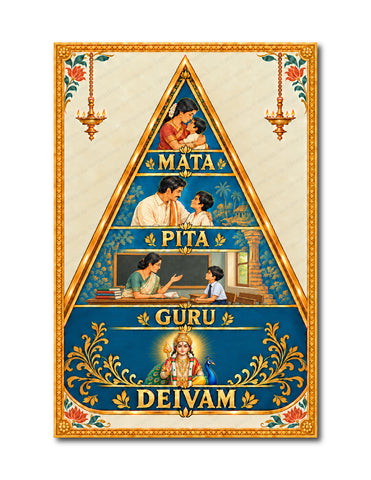 Mother Father Teacher God I Matha Pitha Pita Guru Deivam I Wall Poster / Frames
