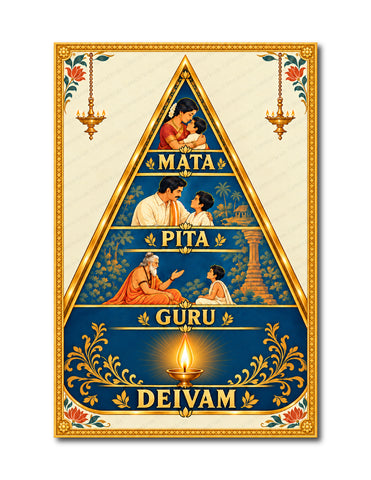 Matha Pita Pitha Guru Deivam I Mother Father Teacher God I Wall Poster / Frames